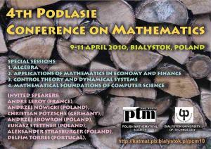 4th Podlasie Conference on Mathematics
