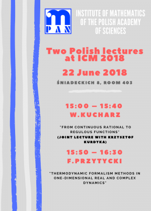Sesja naukowa-Two Polish lectures at ICM 2018, 22 czerwca 2018, IM PAN, Warszawa 